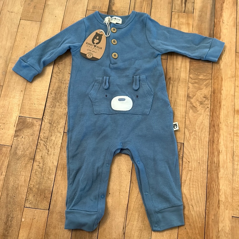 NWT 6-9m Rabbit Bear long romper